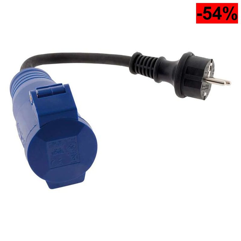 Zenitech - Adaptador Caravana Hembra CEE17 a Macho 16A - Azul - oferta Amazon