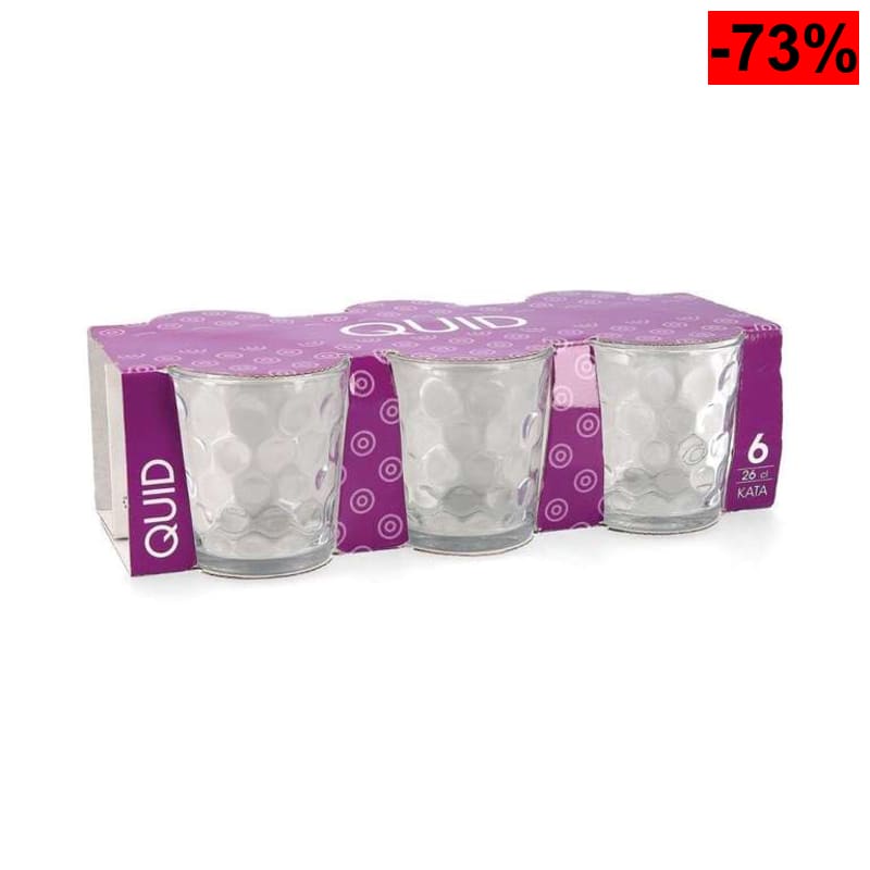 Quid Kata - Set 6 vasos forma baja 26cl, Aptos para lavavajillas, vidrio, 6 Unidad - oferta Amazon