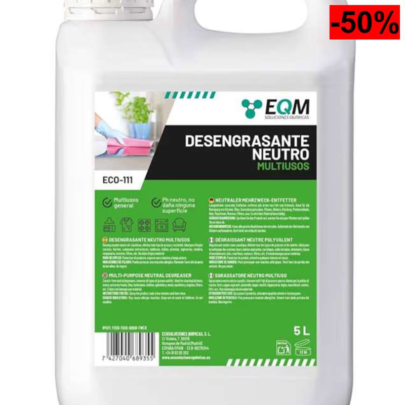 EQM - ECO-111 - Desengrasante Neutro Todo en Uno - 5L - Potente, Seguro y Respetuoso con Todas las Superficies - oferta Amazon