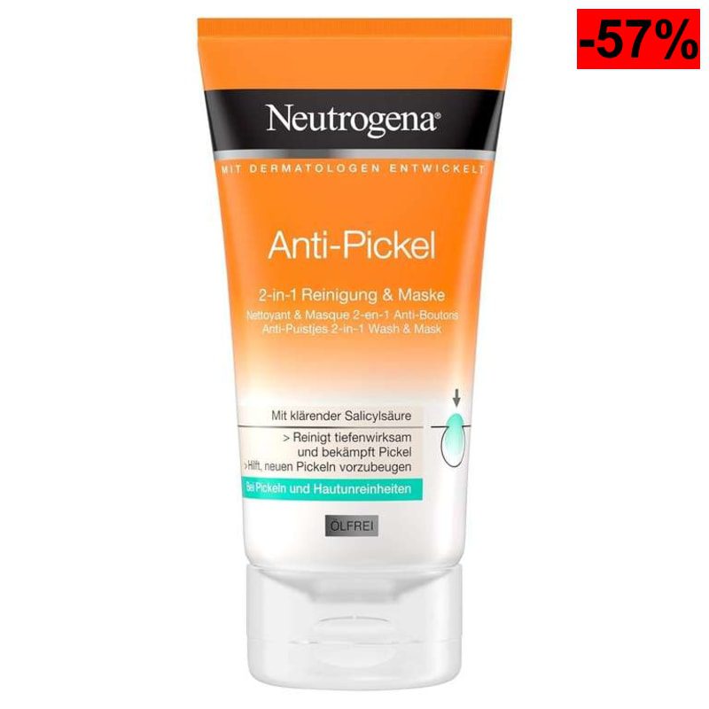 Neutrogena Limpiador y mascarilla antiespinillas 2 en 1 - 150 ml - oferta Amazon