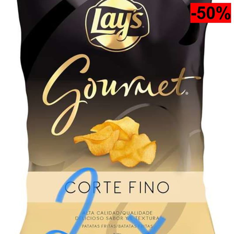 2 X Lay's Gourmet, Patatas fritas de corte fino de, Producto de Aperitivo, bolsa individual, 170gr - oferta Amazon