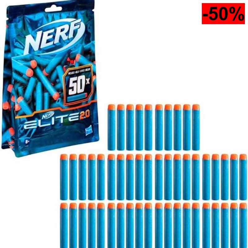 Nerf Elite 2.0 - Dardos de Repuesto - 50 Dardos Nerf Elite - oferta Amazon