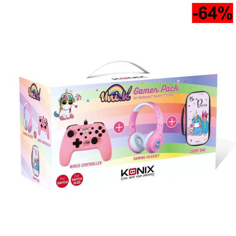 Pack de accesorios gaming para Nintendo Switch Unicornio - oferta Amazon