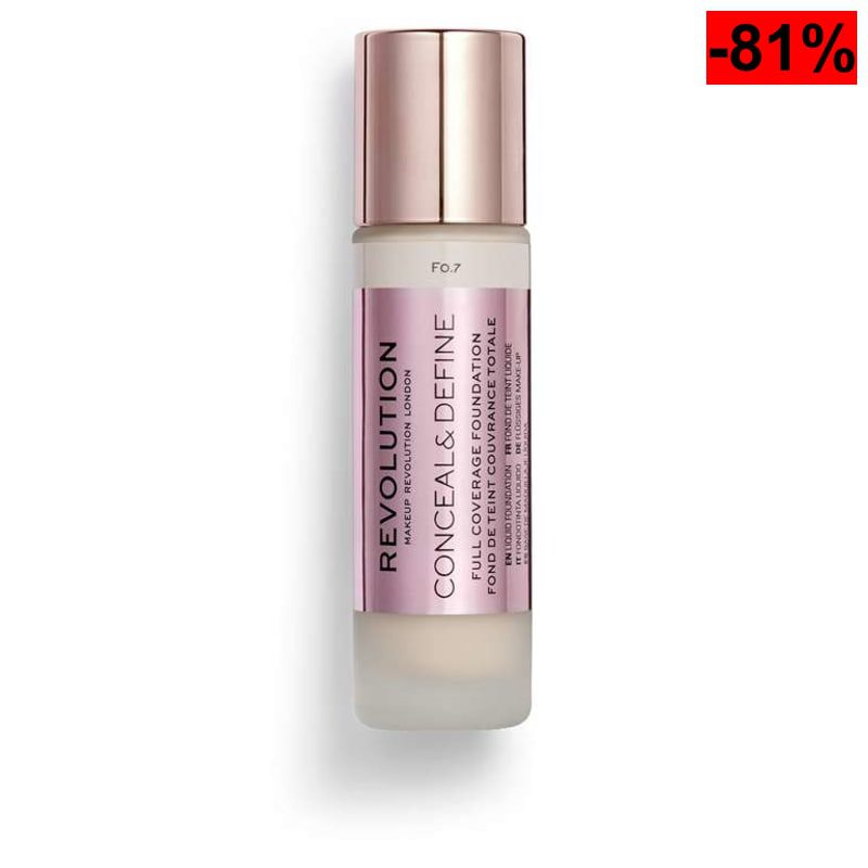 Makeup Revolution, Base de maquillaje Conceal & Define, F1, 23ml - oferta Amazon