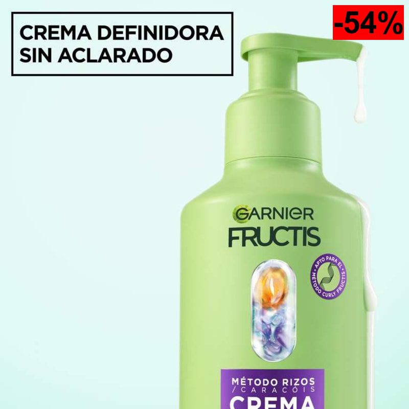 (3.85 € la unidad) 3x Garnier Fructis Método Rizos Crema SinAclaradoCon Ácido Hialurónico y Manteca de Karité - oferta Amazon
