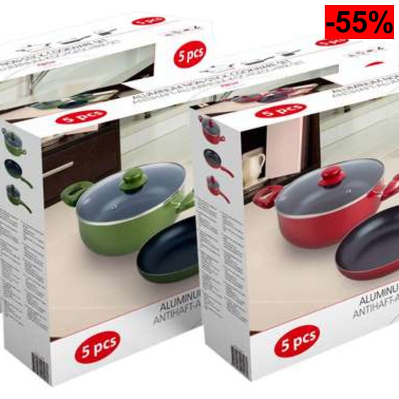 Batería Cocina 5 Piezas Multicolor - oferta Amazon