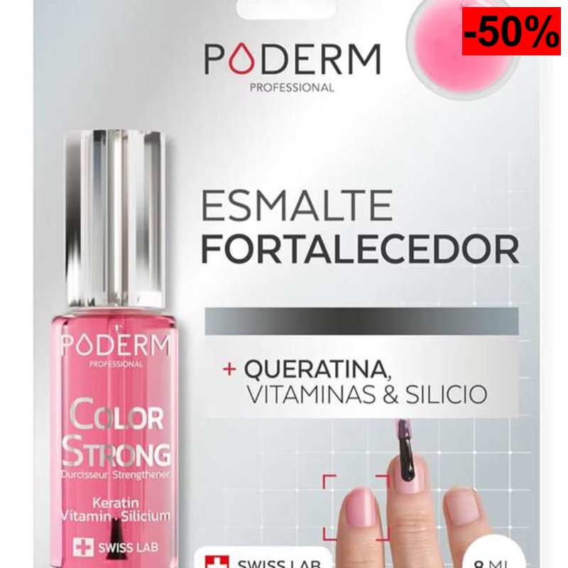 PODERM Esmalte Fortalecedor de Uñas Brillante, Repara y Fortalece Uñas Dañadas y Debilitadas por Esmaltes Semipermanentes,Biotina, Silicio - oferta Amazon