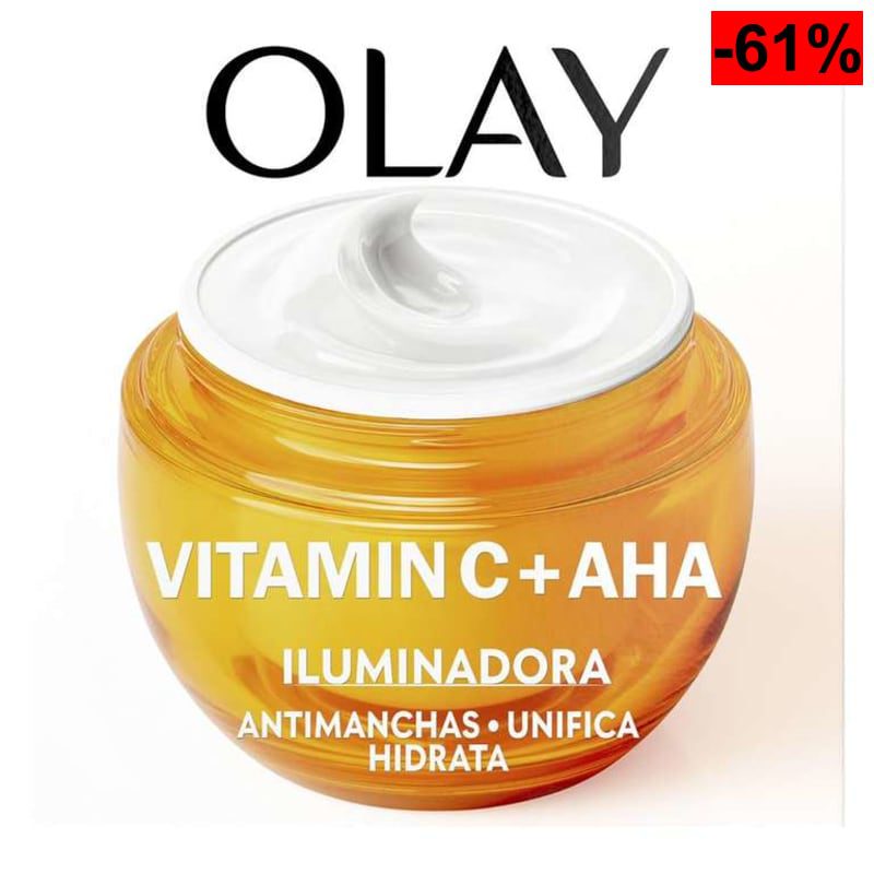 Olay Vitamin C +AHA Gel Hidratante, Iluminador - No Graso, No Pegajoso. 50ml - oferta Amazon