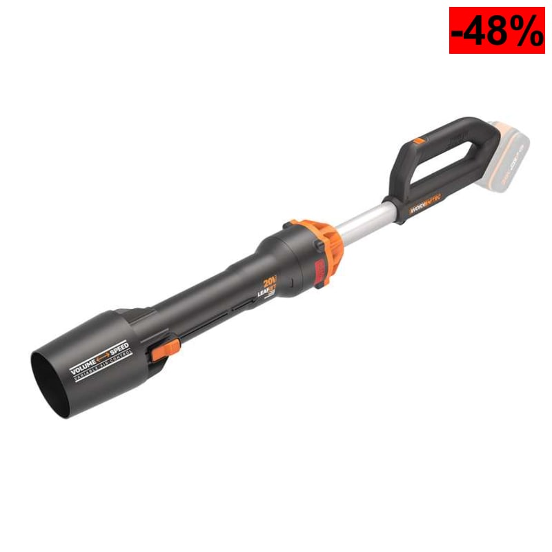 WORX WG543E.9 Soplador de Hojas 20V Nitro, superligero 1,7Kg, Motor brushless, 209Km/h, sin batería ni Cargador - oferta Amazon