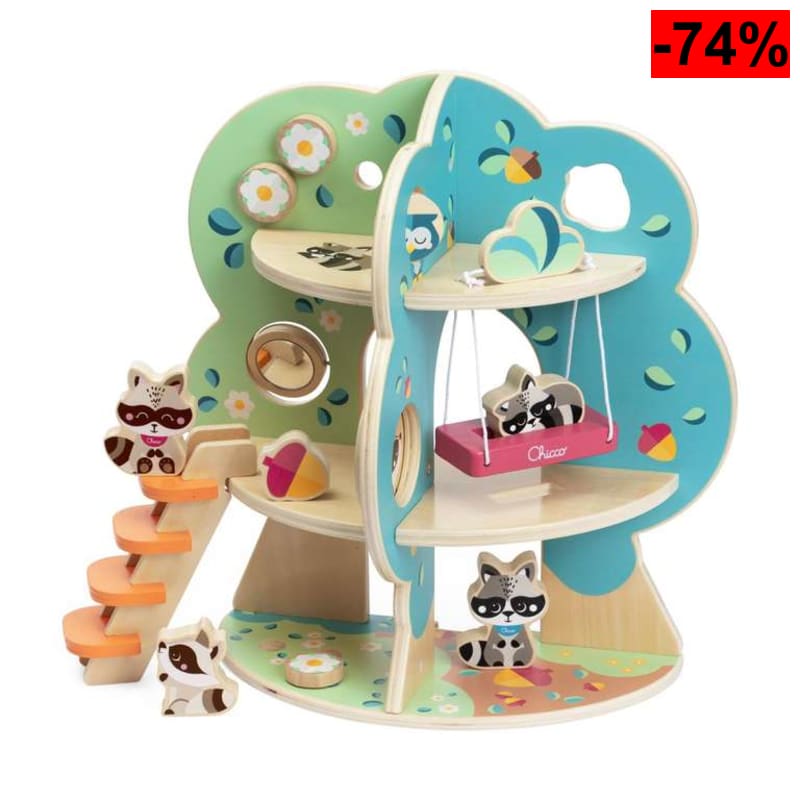 Chicco Set de Juego de Madera Árbol de Mapaches (Reacondicionado - Como Nuevo) - oferta Amazon