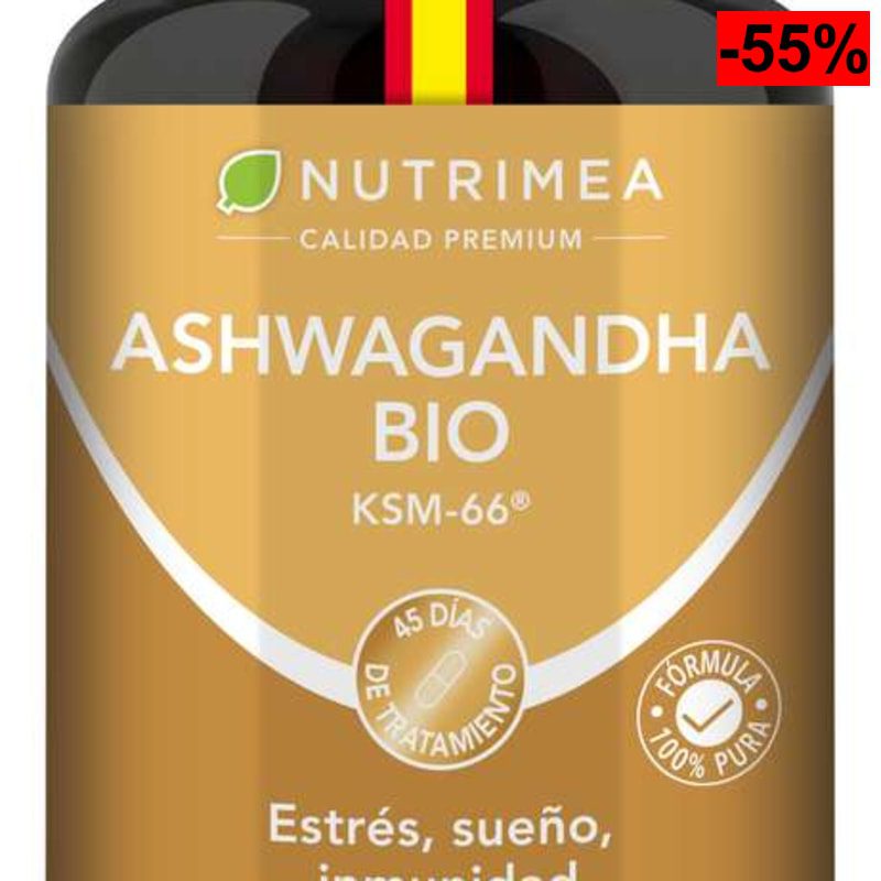 ASHWAGANDHA KSM-66 ecológica 600 mg de extracto patentado, Estandarizado al 5% en withanólidos, Bienestar físico y mental y concentración - oferta Amazon