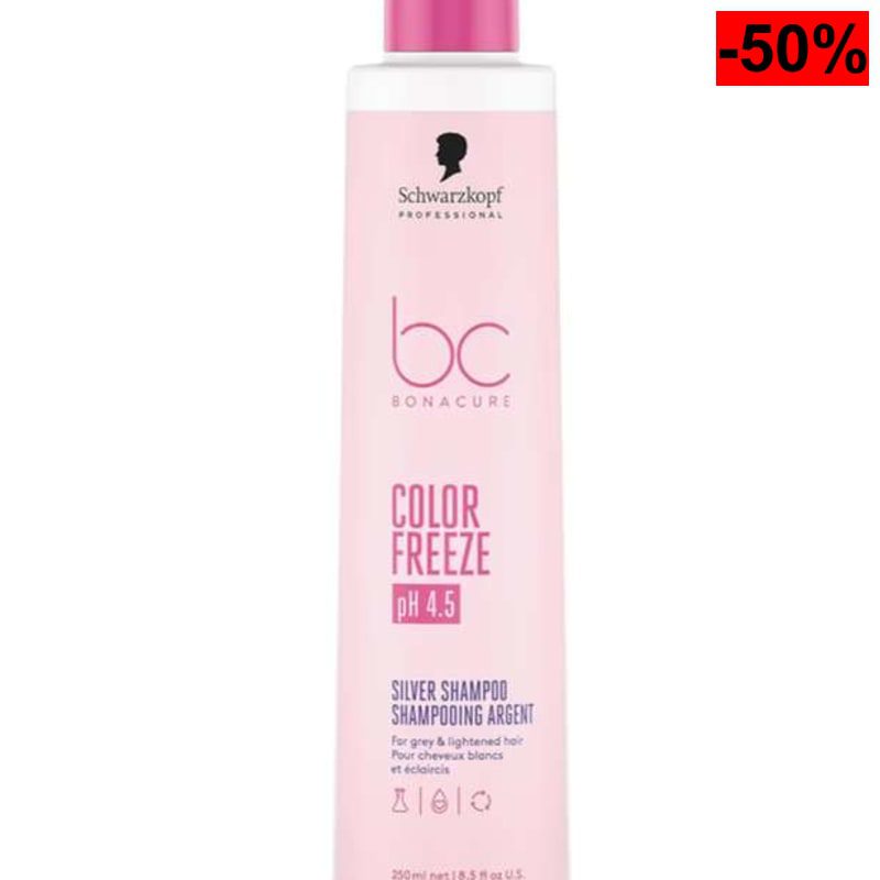 Schwarzkopf Professional Bonacure Color Freeze Silver Shampoo Champú Cabello Rubio y Decolorado matizador rlimina Reflejos Amarillos 250 ml - oferta Amazon