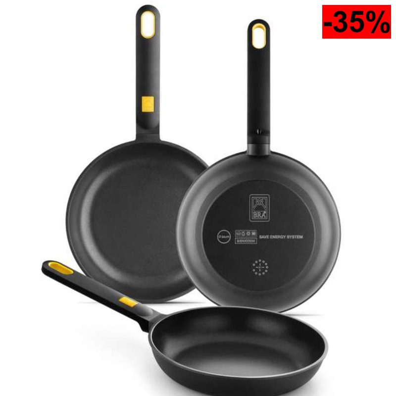 BRA Daily Pro | Set 3 sartenes aluminio fundido 20-24-28 cm.Minimo histórico - oferta Amazon