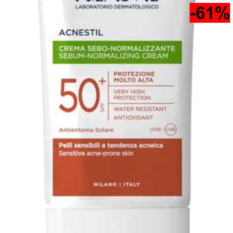Rilastil Acnestil Sun System SPF50+, Protector Solar Seborregulador y Matificante, con Niacinamida y Azeloglicina, para Pieles Grasas - oferta Amazon