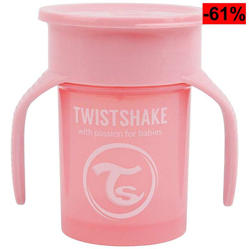 TWISTSHAKE 360 Cup Vaso Antiderrames Entrenamiento con Asas Bébé 230 Ml | Borde a Prueba De Derrames De 360° | Taza De Aprendizaje | Sin Bpa - oferta Amazon