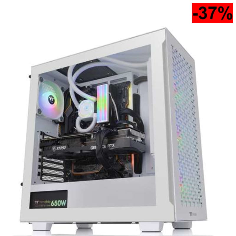 Caja PC Thermaltake V350 TG ARGB Air Snow (Mid-Tower ATX, Vidrio Templado, 4 Ventiladores) (Blanco o negro) - oferta Amazon