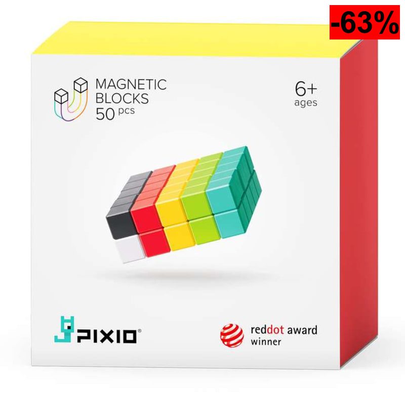 Bizak Pixio 50 cubos magnéticos óptimos de 8 milímetros cada lado para construir cualquier - oferta Amazon
