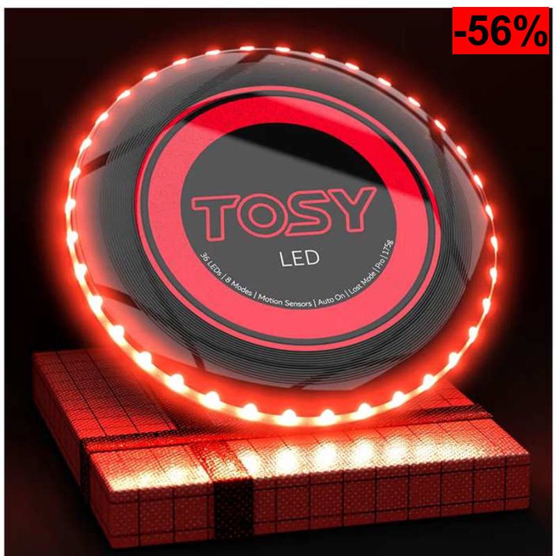 TOSY Flying Disc - 36 Leds, Brillante, Modos Inteligentes, iluminación automática, Recargable, Regalo, Frisbee - oferta Amazon