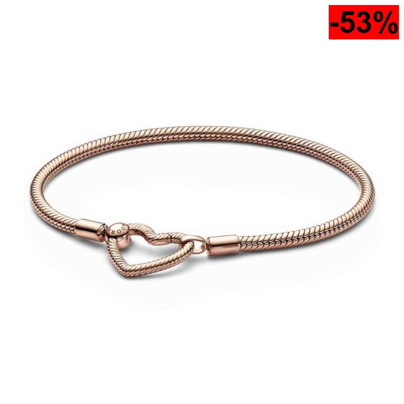 PANDORA Moments Pulsera de cadena de serpiente chapada en oro rosa - oferta Amazon
