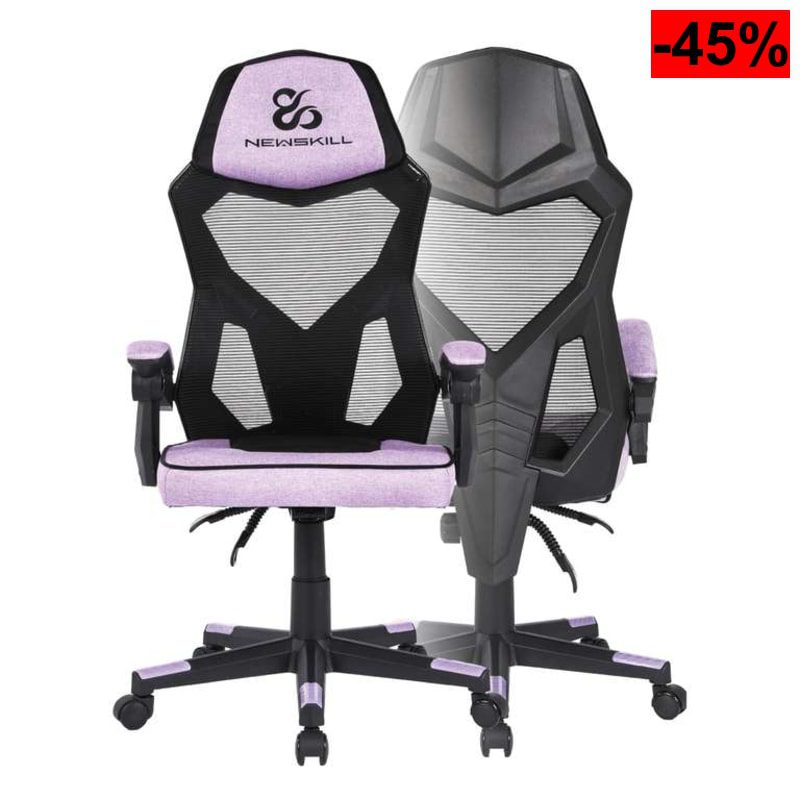 NEWSKILL Eros Silla Gaming ergonómica con Respaldo de Malla, Asiento Acolchado y Base metálica - Color Morado - oferta Amazon