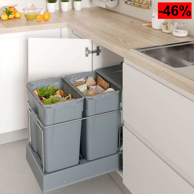 Cubo de basura extraíble de alta capacidad de ancho 384mm - oferta Amazon