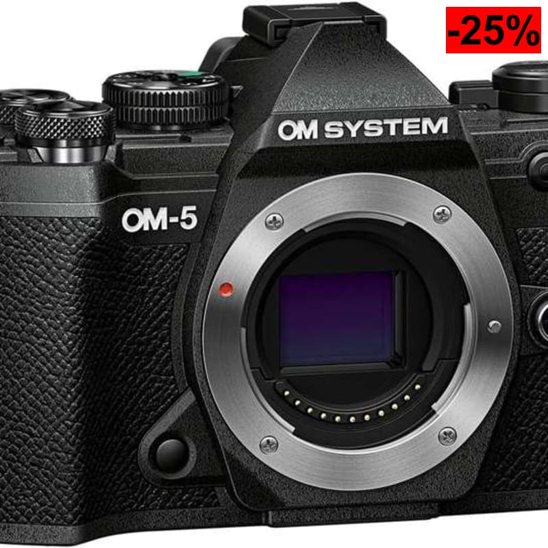 Cámara OM SYSTEM OM-5 (20 MP, Estabilización 5 Ejes, Sellado IP53, Live ND, Handheld High Res) - SOLO CUERPO - oferta Amazon