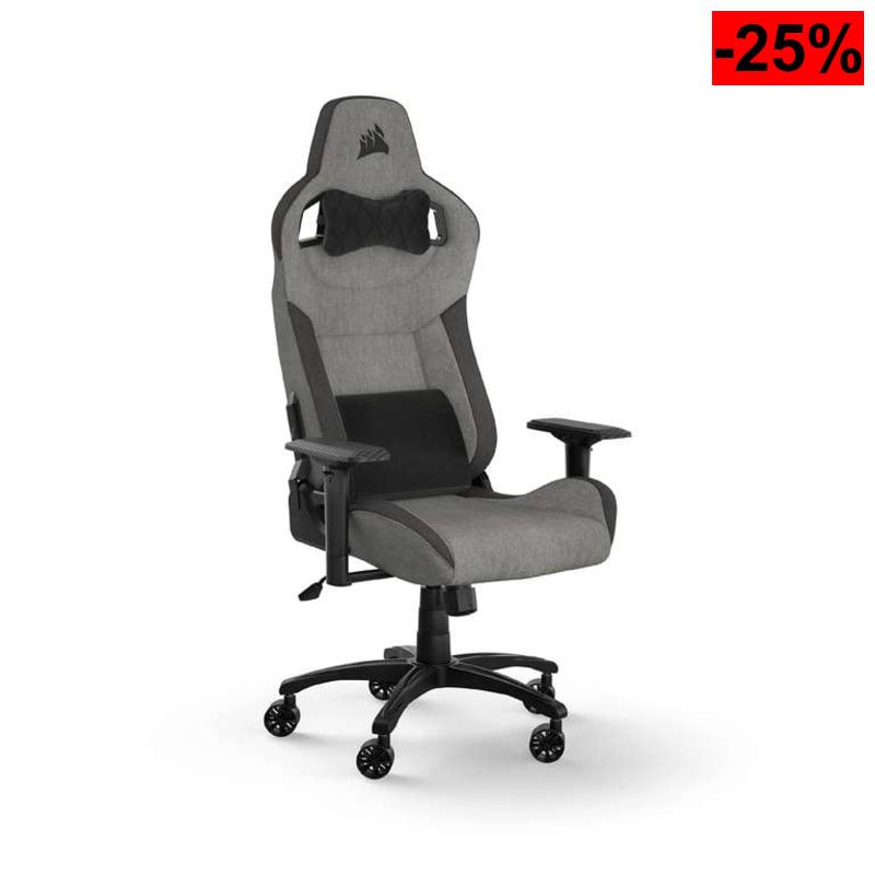 Corsair T3 Rush Fabric Silla para Juegos (2023) – Gris y Carbón - oferta Amazon