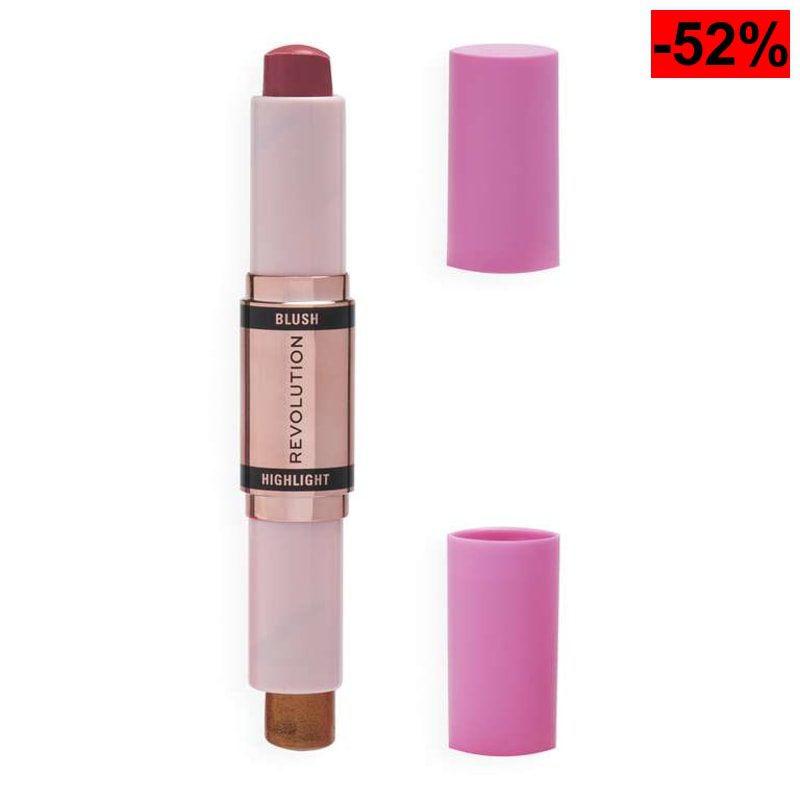 Makeup Revolution, Barra de Colorete e Iluminador, Flushing Pink, Colorete para el Rostro e Iluminador, 4.3g - oferta Amazon