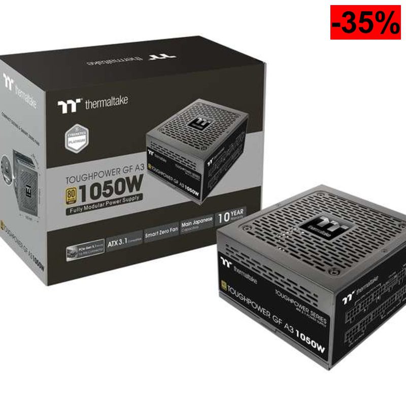 Thermaltake Toughpower GF A3 1050W | 80 Plus Gold | PCIe Gen 5.1 12V-2x6 | Totalmente Modular | Ventilador Ultra Silencioso - oferta Amazon