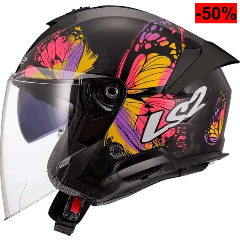Casco Moto LS2 Jet VERSO II WINGZ Black Yellow - oferta Amazon