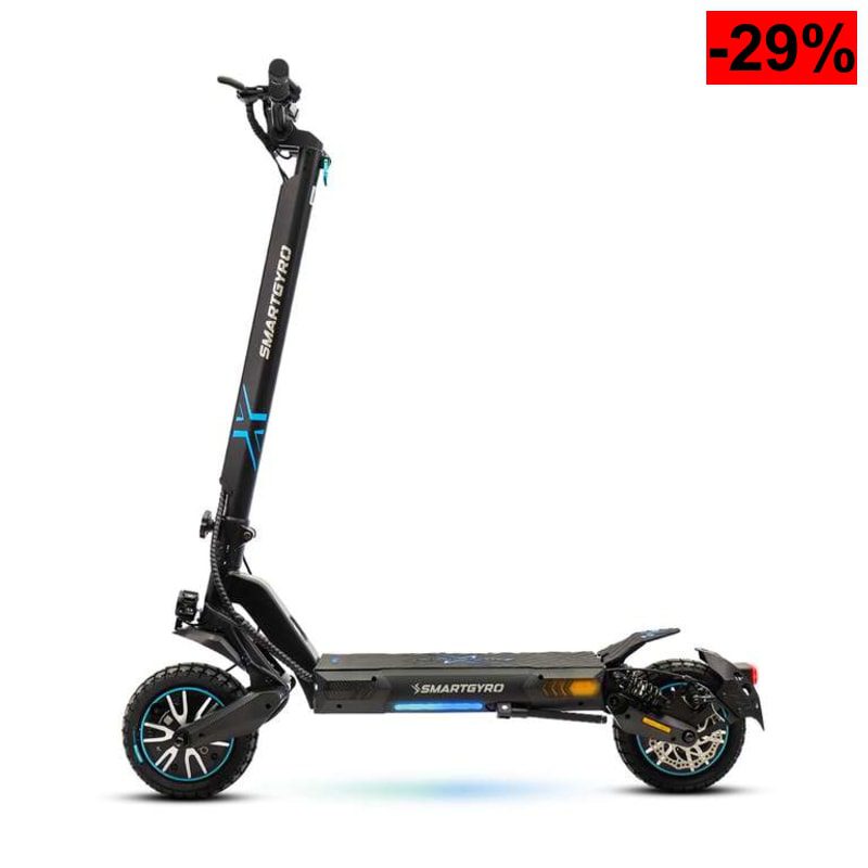 smartGyro Crossover Dual MAX LR - Patinete Eléctrico 2 Motores de 48V (1000W), Batería 18000Ah, Autonomía 70Km, Ruedas Tubeless - oferta Amazon