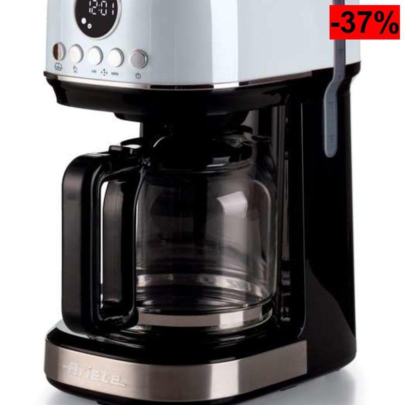 Cafetera de filtro Ariete 1396/01 Moderna (15 tazas) programable con pantalla LCD y base calefactora - oferta Amazon