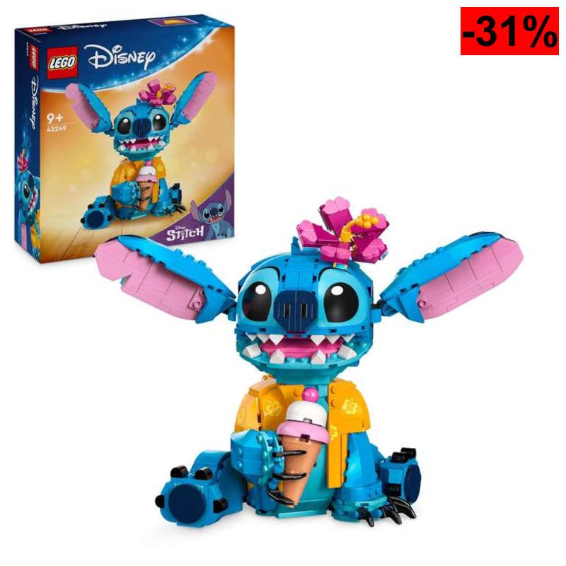 LEGO | Disney Stitch Juguete de Construcción - Figura Articulada para Jugar y Exponer con Cucurucho de Helado y Flor - 43249 - oferta Amazon