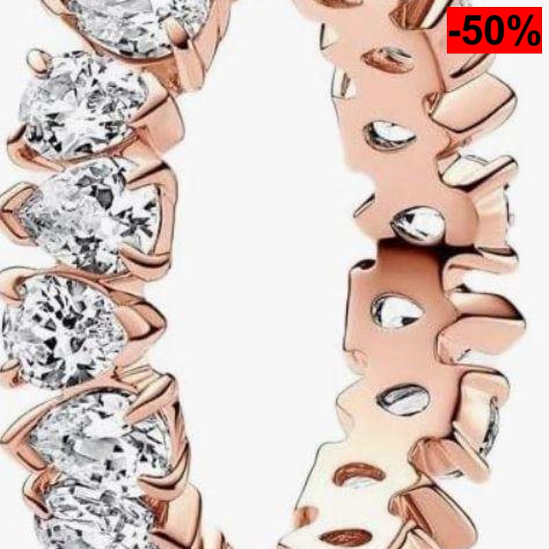 Pandora Timeless Anillo de eternidad chapado en oro rosa con circonitas - oferta Amazon