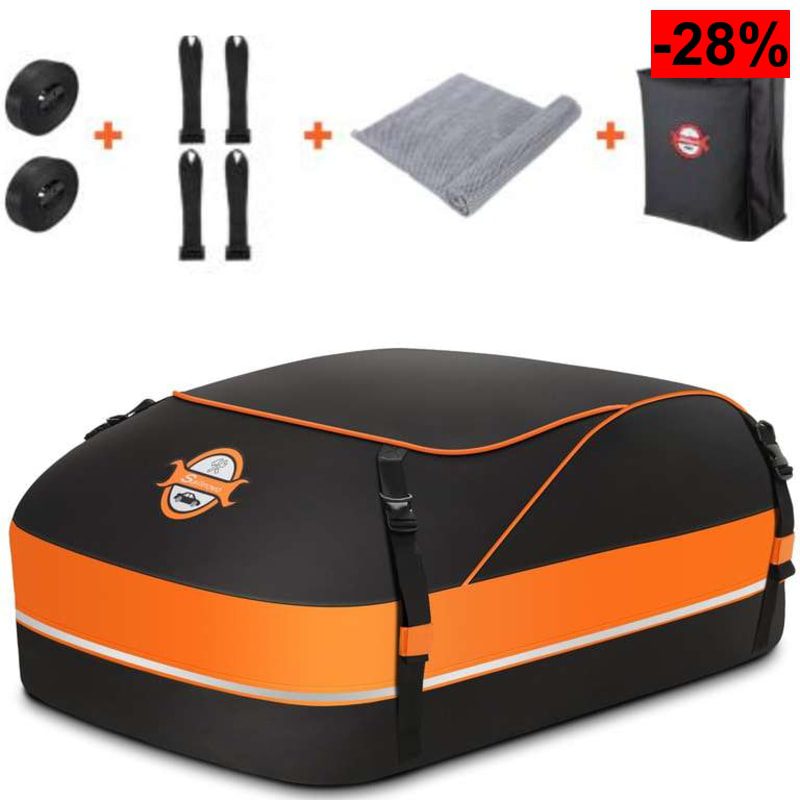 Cofre de Techo para Coche 430L, Bolsa de Transporte Impermeable, para Coches con o sin Barras, Incluye Alfombrilla Protectora - oferta Amazon