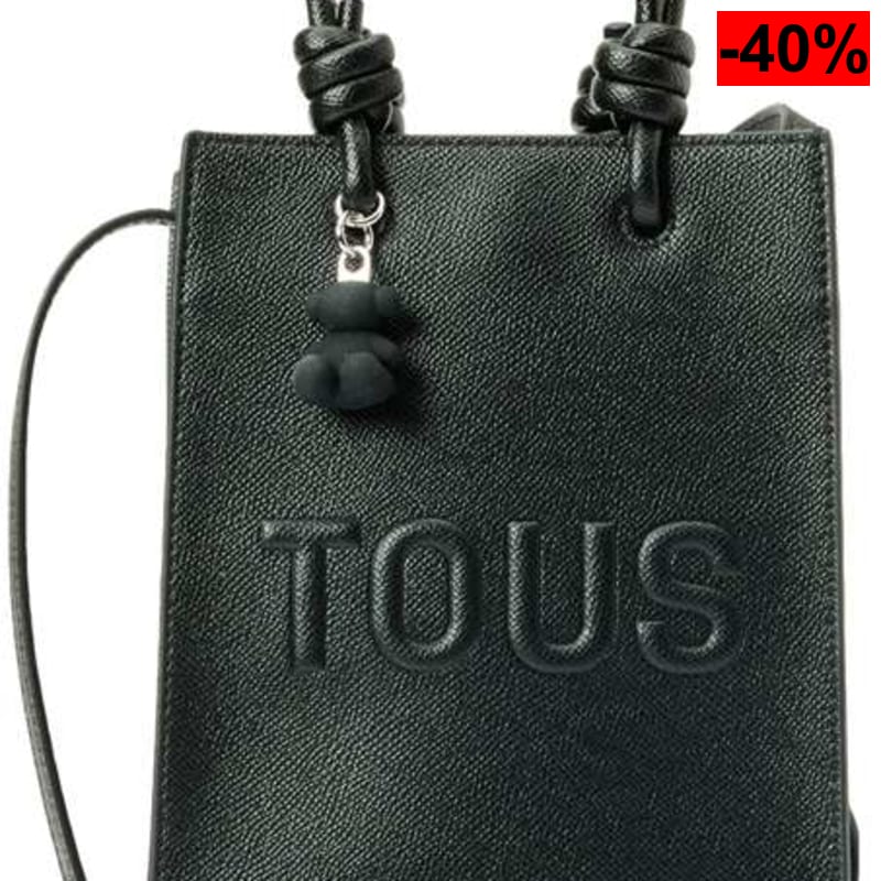 TOUS Mini Bolso Pop Negro, Para Mujer, Medidas 20,5 x 16 x 6 cm, Colección Tous La Rue New - oferta Amazon