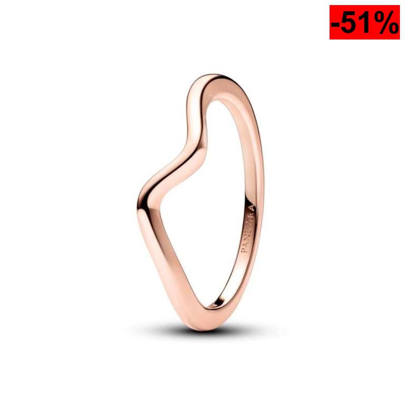 PANDORA Timeless Anillo con diseño de onda chapado en oro rosa - oferta Amazon