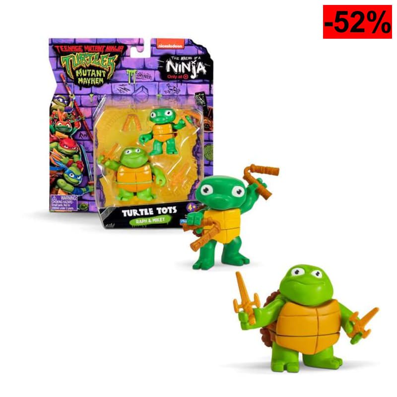 (Reaco - Como nuevo) Tortugas Ninja - Figuras básicas de Raphael y Michelangelo en su Etapa de bebé para coleccionar - oferta Amazon