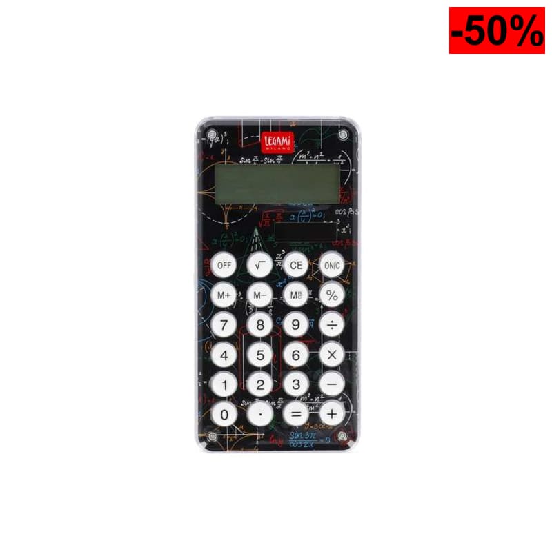 Legami - Calculadora, Sistema Two Way Power, Pantalla de 8 Dígitos, Batería Incluida LR1130, Dimensiones 6,5 x 15 x 1,5 cm - oferta Amazon