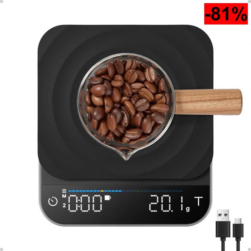 RENPHO Bascula Café con Temporizador Recargable de Alta Precisión 0,1g (Reaco Como Nueva) - oferta Amazon