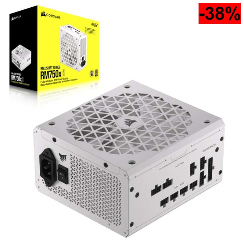 CORSAIR RM750x Shift Fuente de Alimentación ATX Totalmente Modular - Interfaz Lateral Modular - Compatible con ATX 3.1 y PCIe 5.1 - oferta Amazon