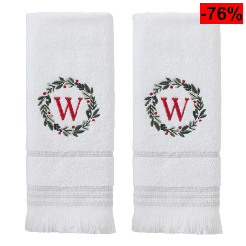 SKL Home Wreath - Toalla de Mano con Monograma (Paquete de 2) - oferta Amazon