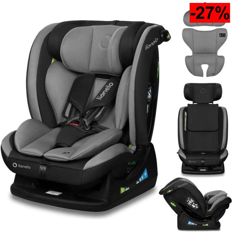 Lionelo Aart i-Size – Silla de coche infantil 40-150 cm, instalación con cinturón, Norma R129 i-Size, reclinable, reposacabezas ajustable - oferta Amazon