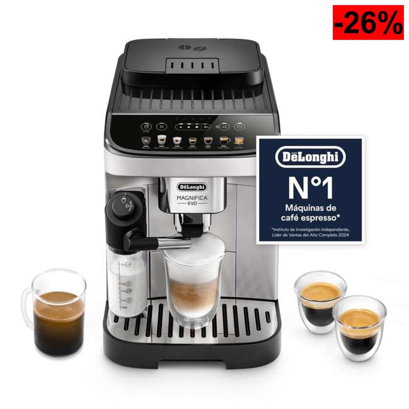 Cafetera Superautomática De'Longhi Magnifica Evo (ECAM292.81.SB) (LatteCrema , 7 bebidas , panel Soft Touch a color y molinillo de acero) - oferta Amazon