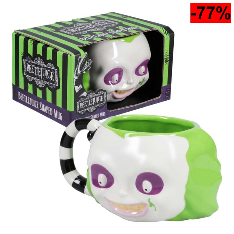 Paladone Beetlejuice de Tim Burton - Taza con forma de cara 3D - oferta Amazon