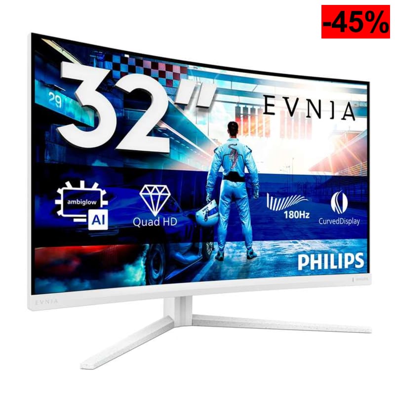 PHILIPS Evnia 32M2C5501 Gaming Monitor 32 Pulgadas 180Hz Panel Fast VA, 1ms GtG, HDR10, Altura - oferta Amazon