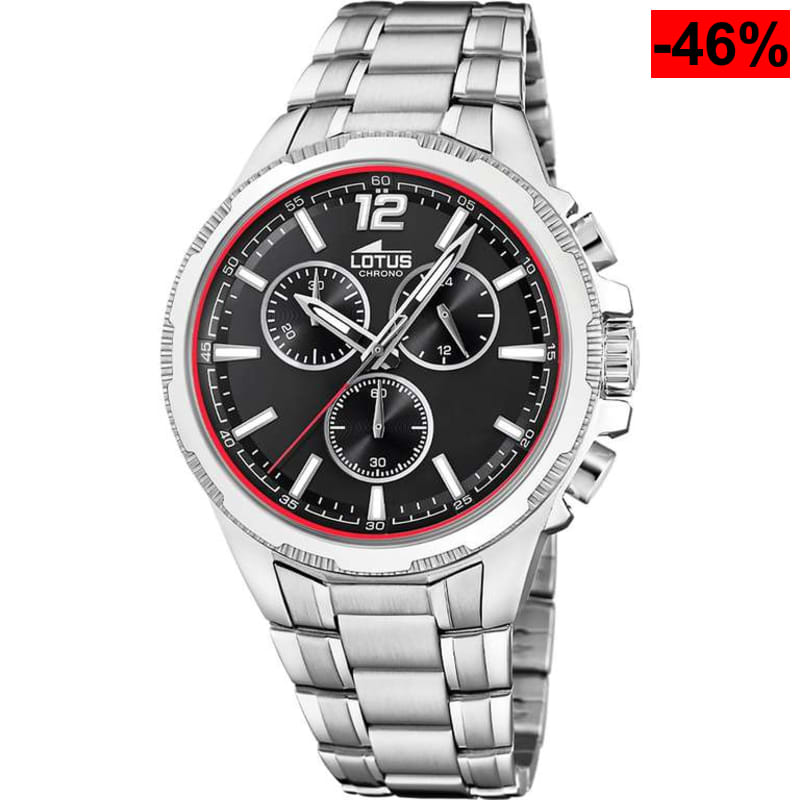 LOTUS 18991/4 chrono de acero plateado, Movimiento de Cuarzo - Cronógrafo - Cristal Mineral de Alta Resistencia - Resistente al Agua 10 ATM - oferta Amazon