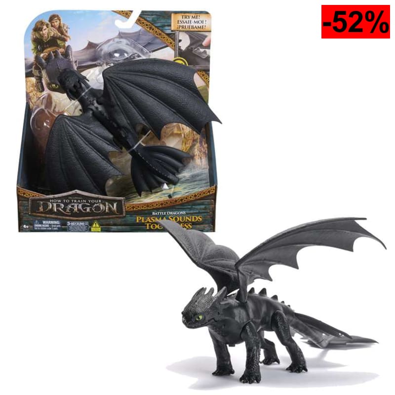 Dreamworks Dragons - Figura Dragón Desdentao de Batalla de Cómo Entrenar a tu Dragón con Sonidos de - oferta Amazon