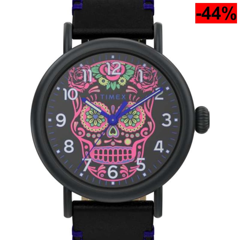 Reloj TIMEX Dia de los Muertos con Correa de Cuero - oferta Amazon