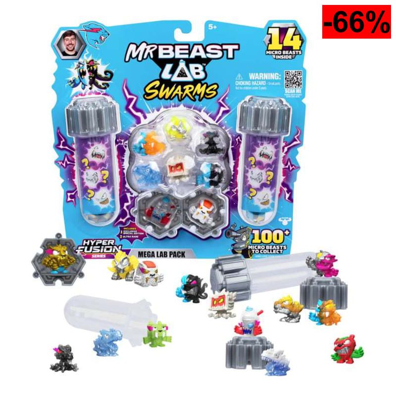 (Reaco - Como nuevo) MrBeast Lab Swarms Serie Hyper Fusion, colecciona +100 enjambres, el megapack de Laboratorio - oferta Amazon